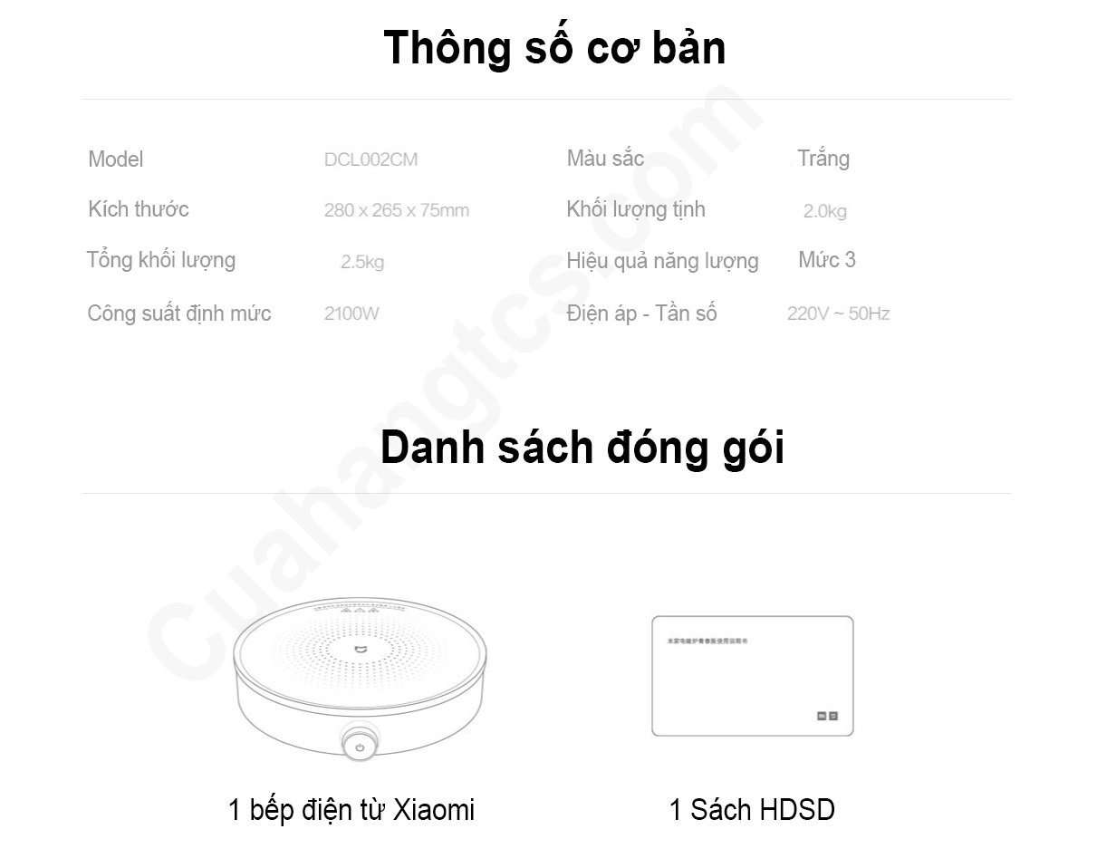 Bếp từ Xiaomi Youth Lite DCL002CM