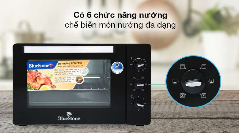 Lò nướng Bluestone EOB-7588 42 lít - 6 chức năng nướng