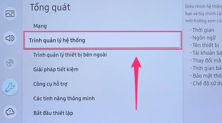 Chọn trình quản lý hệ thống