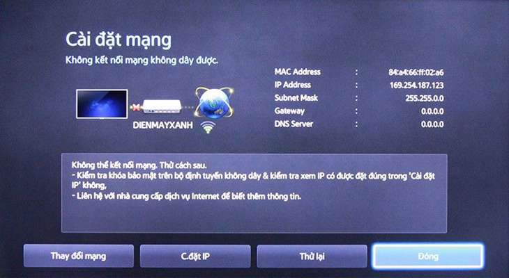 Lỗi tivi không kết nối được mạng