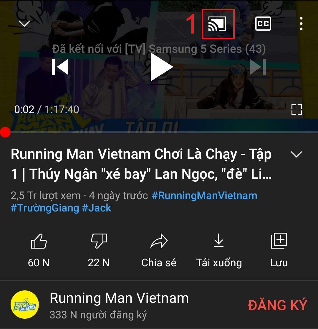 Để hủy kết nối, hãy nhấn vào biểu tượng Truyền