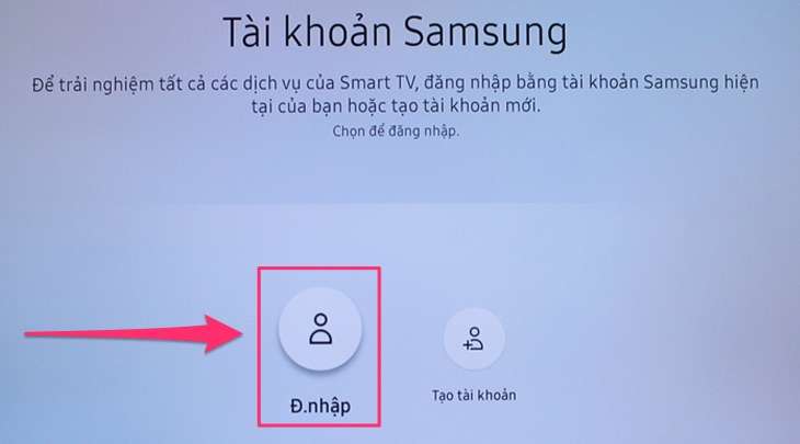 tài khoản tivi samsung