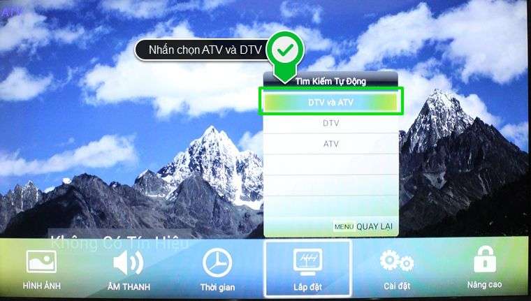 Cách dò kênh trên Smart tivi Skyworth