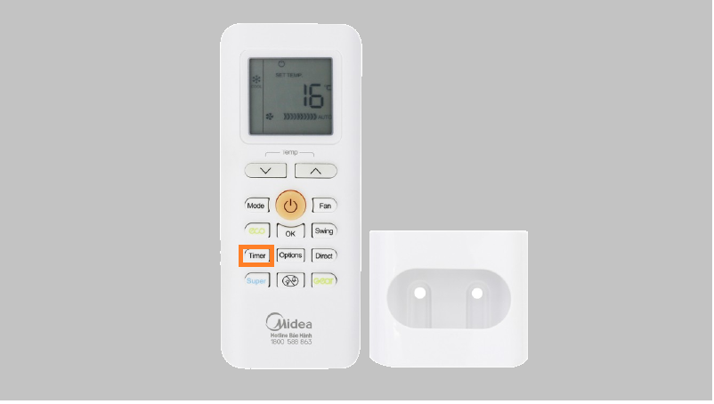 Nút Timer hẹn giờ trên điều khiển máy điều hòa Midea