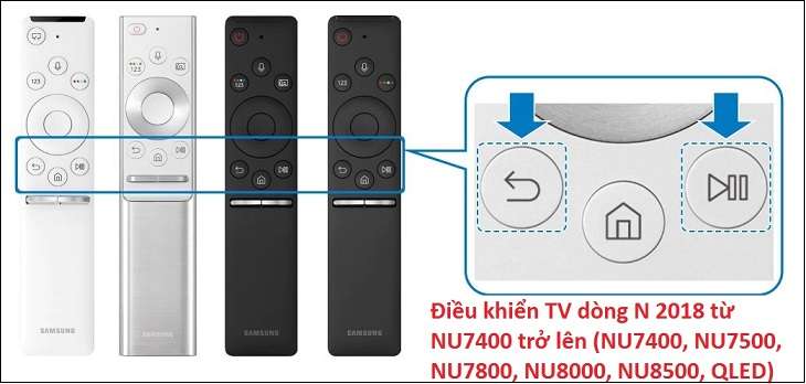 Kiểm tra nút điều khiển của remote tivi dòng N năm 2018 từ NU7400 trở lên