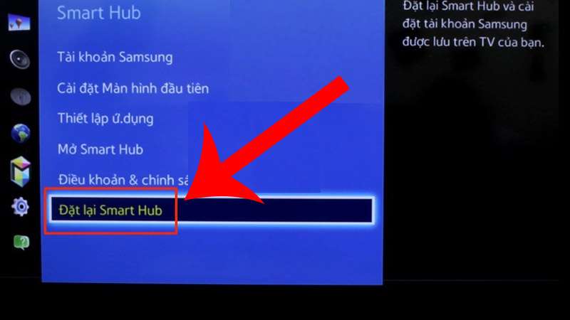 Nhấn chọn Đặt lại Smart Hub