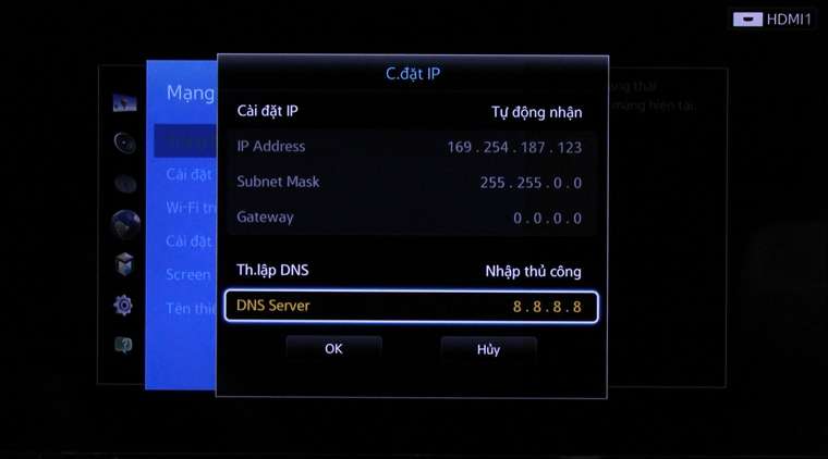 Để khắc phục lỗi kết nối mạng cho tivi, bạn cũng có thể cài đặt lại IP và DNS cho tivi thử nhé!