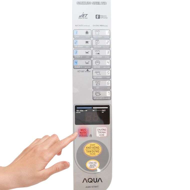 Cách sử dụng bảng điều khiển máy giặt AQUA AQW-S70KT
