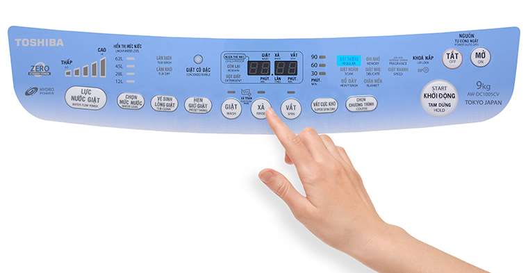Cách sử dụng bảng điều khiển máy giặt Toshiba AW-DC1005CV 9kg