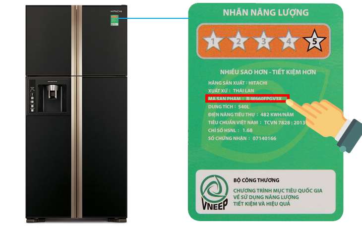 Cách xác định tên trên tủ lạnh Hitachi