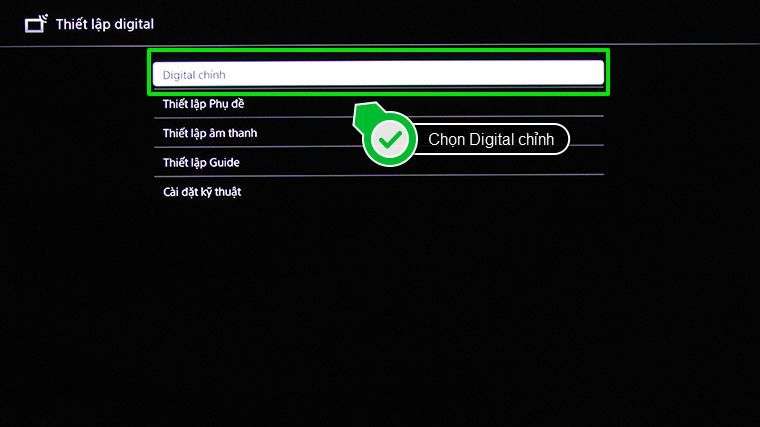 Chọn Digital chỉnh 