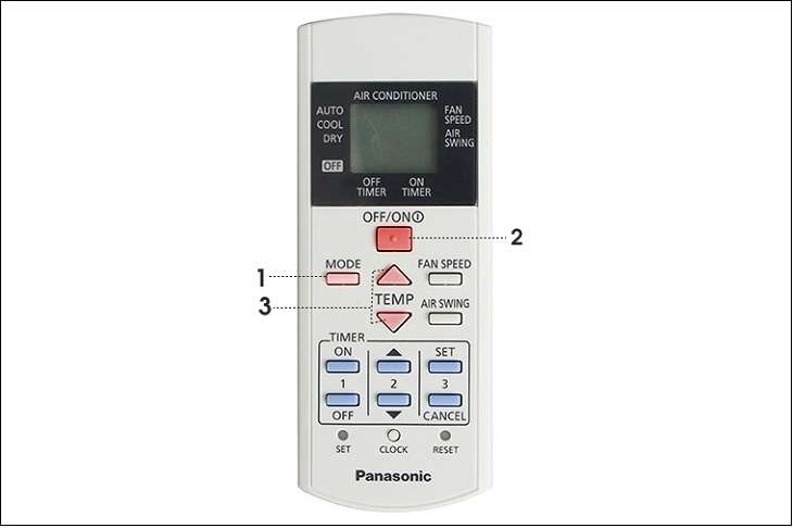 Thiết lập chế độ hoạt động chung của remote máy lạnh Panasonic