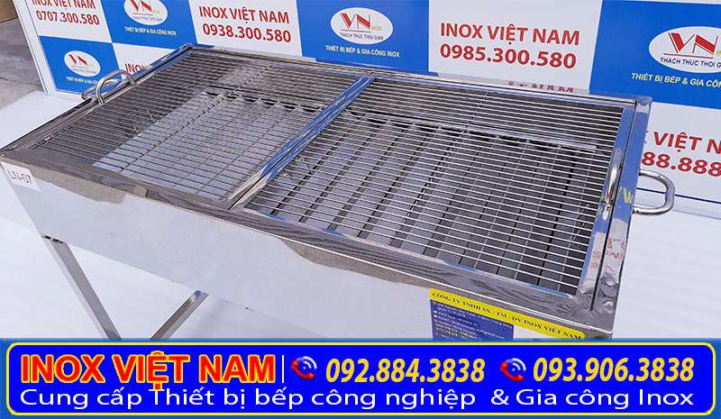 Cận cảnh bếp nướng than inox, bếp nướng than cũi inox. Giá bếp nướng Inox và kích thước từng mẫu xem bên dưới (Ảnh thực tế).