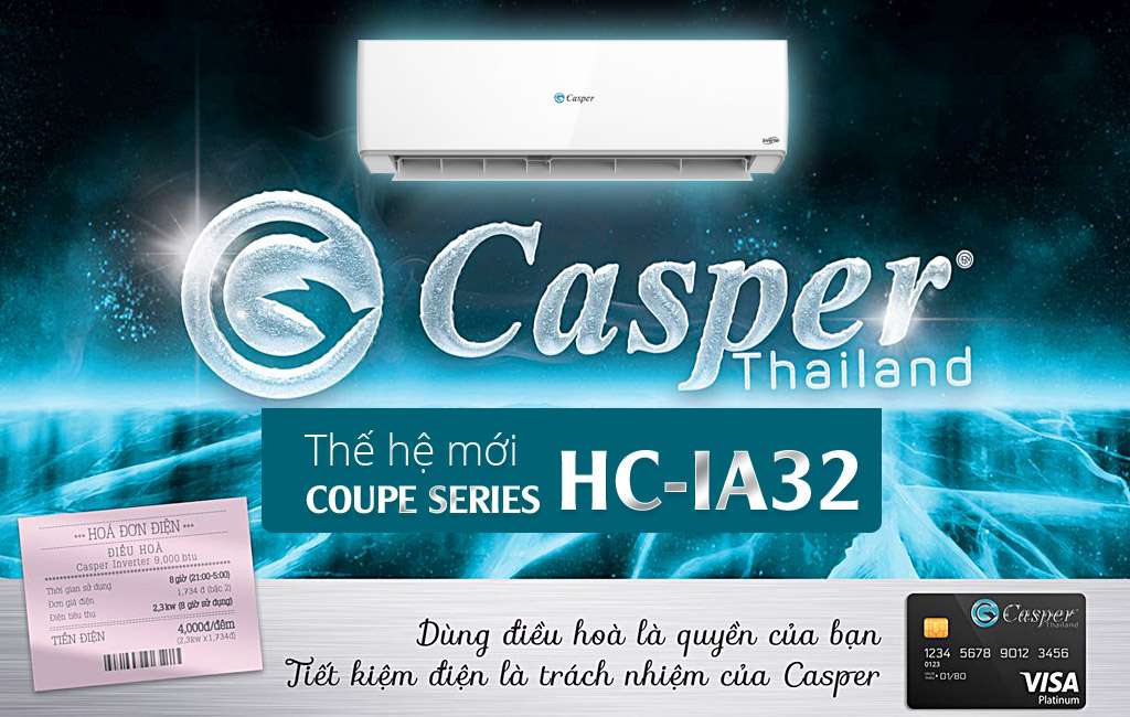Máy lạnh Casper HC-12IA32 (1.5Hp) inverter model 2021