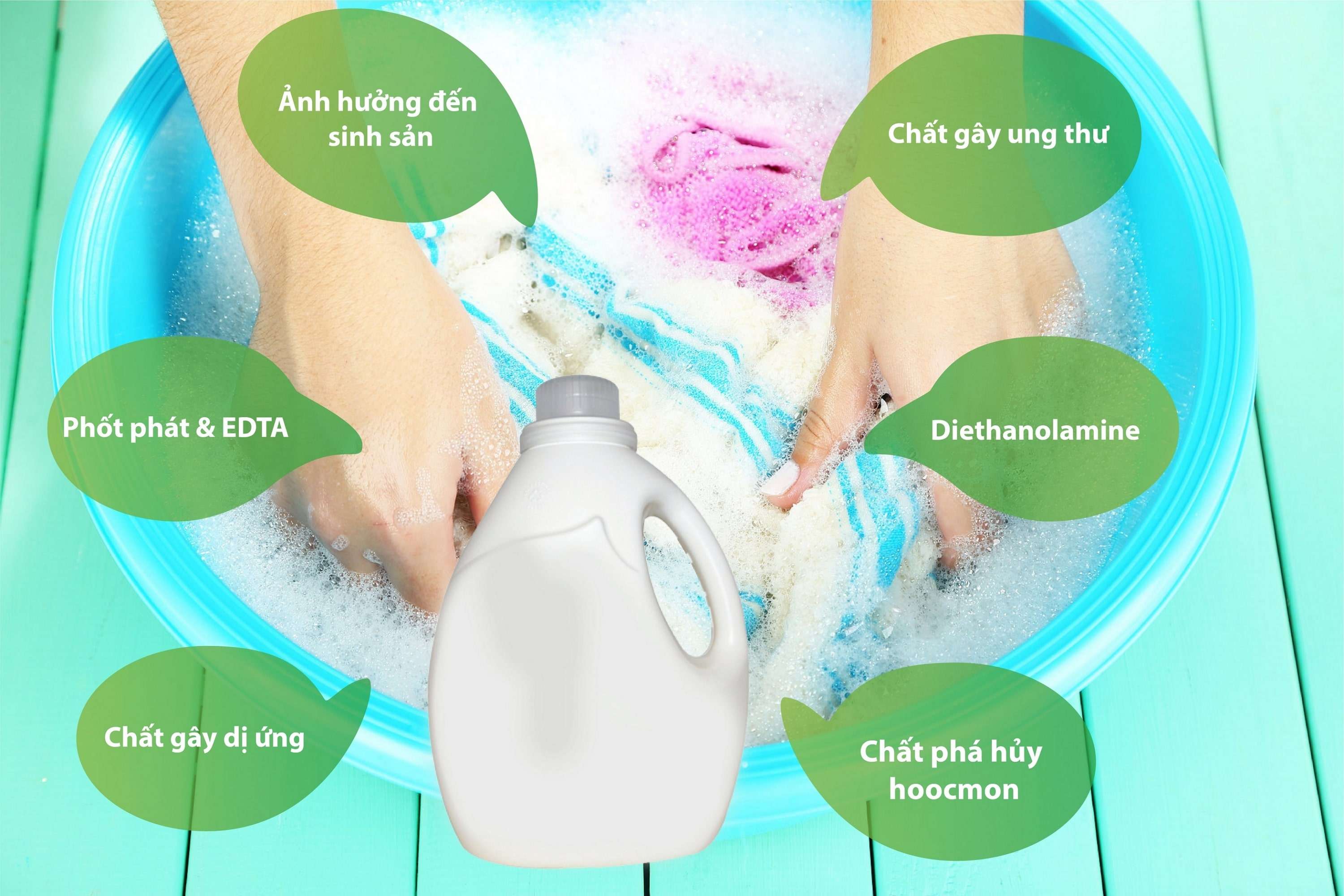 8 chất độc hại trong bột giặt
