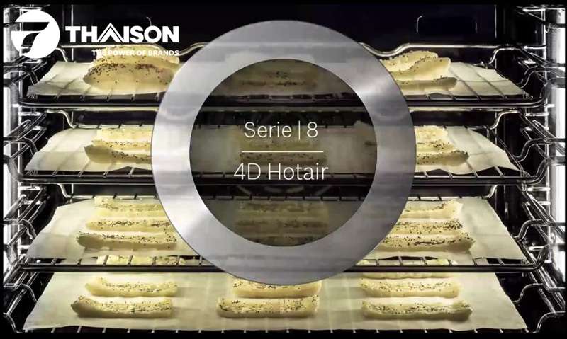Chế độ 4D Hotair của lò nướng Bosch Series 8
