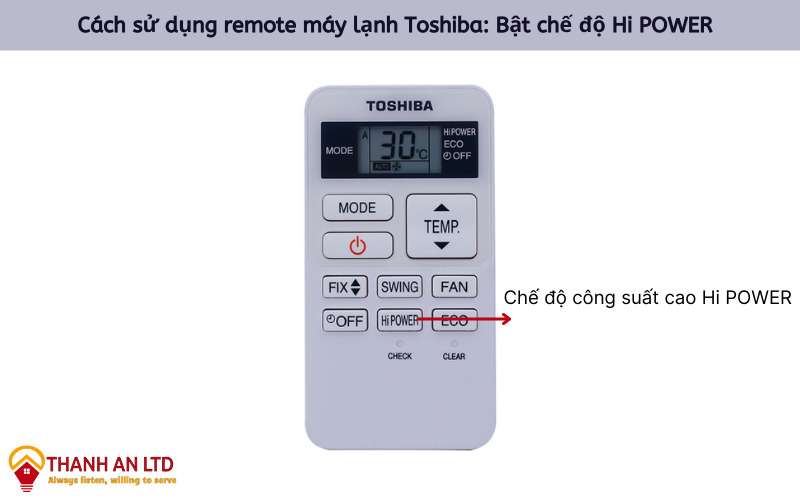 cách chọn chế độ hi power remote