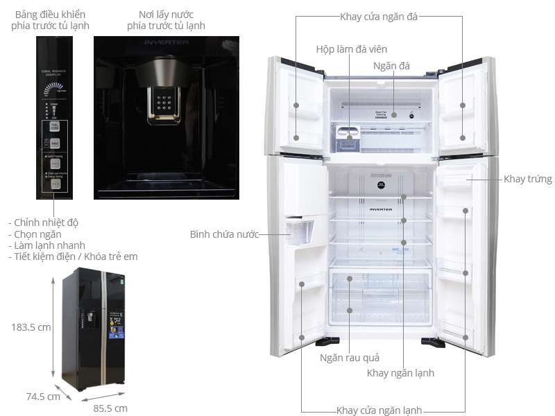 Tủ lạnh Hitachi R-W660PGV3 giá rẻ chính hãng