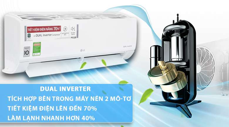 Điều hòa LG 1 chiều Inverter 9000 BTU V10ENVW giá rẻ, chính hãng, trả góp 0% - Siêu thị điện máy HC