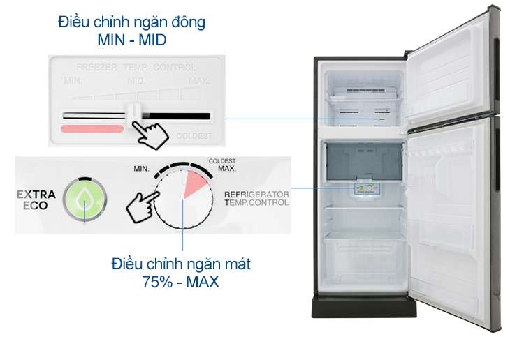 Thiết lập trên các dòng tủ lạnh J-Tech Inverter 2 cửa