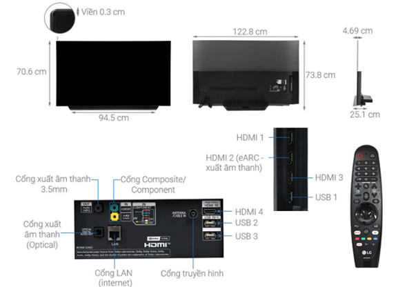 Smart Tivi OLED LG 4K 55 Inch OLED55CXPTA ThinQ AI