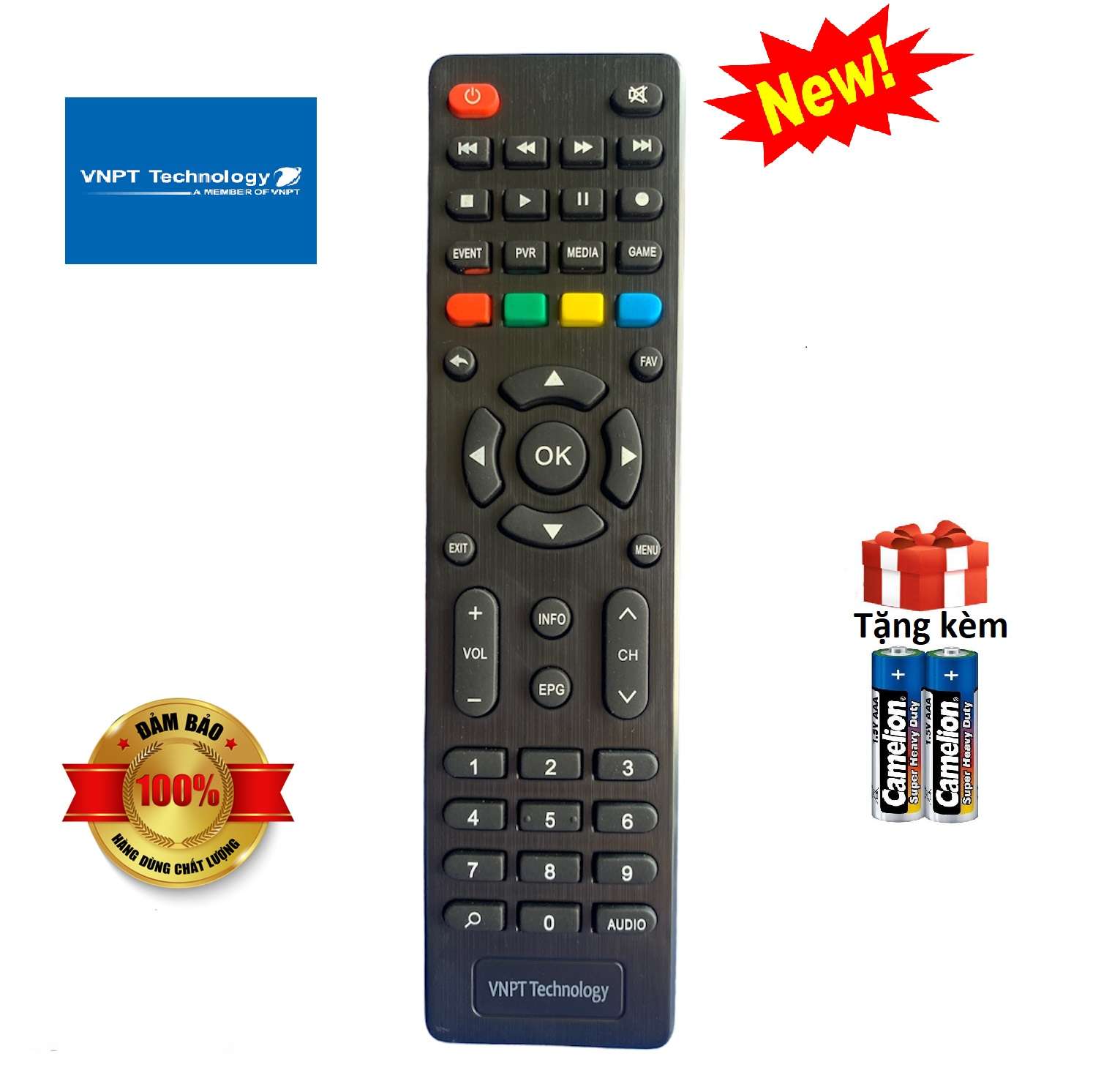 Điều khiển đầu VNPT technology smart box remote đầu thu VNPT - Hàng tốt [ tặng kèm pin ]