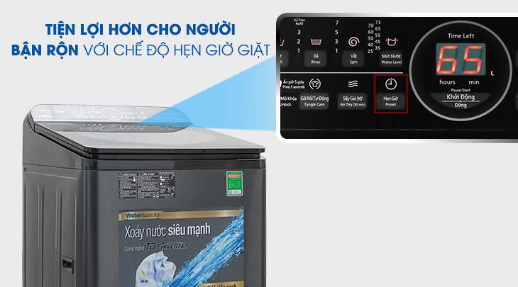 Hẹn giờ giặt xong tiện lợi - máy giặt Panasonic Inverter 10.5 Kg NA-FD10AR1BV