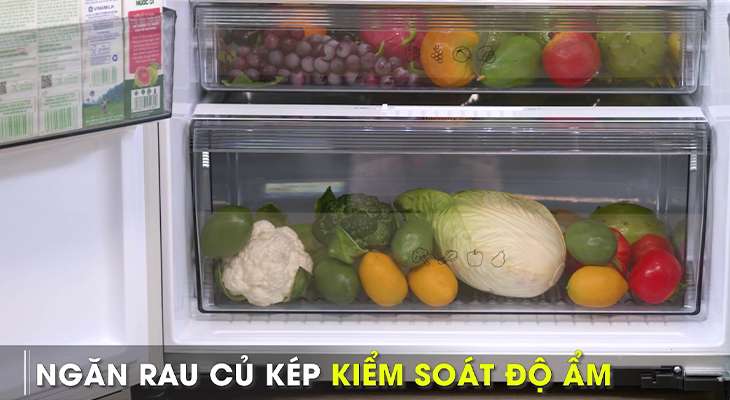 Ngăn rau quả giữ ẩm Fresh Safe của tủ lạnh Panasonic Inverter 550 lít NR-DZ600GXVN