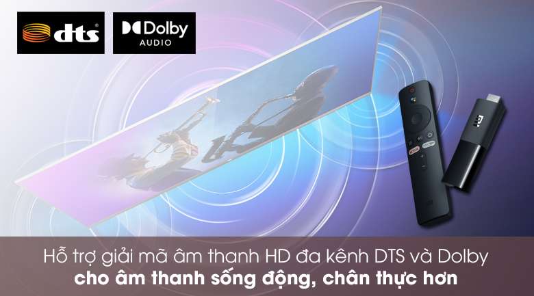 Hỗ trợ giải mã âm thanh ấn tượng - Đầu Thu TV Xiaomi Mi TV Stick Đen