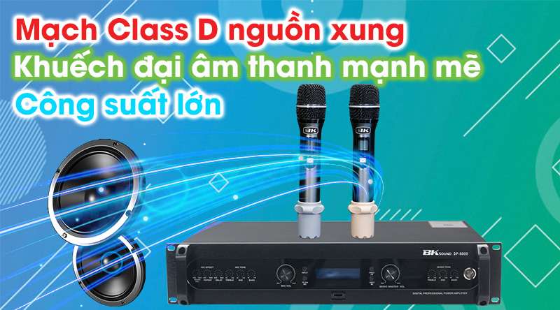 Đẩy liền vang kèm micro không dây BKsound DP6000 khuếch đại và xử lý âm thanh mạnh mẽ, sống động