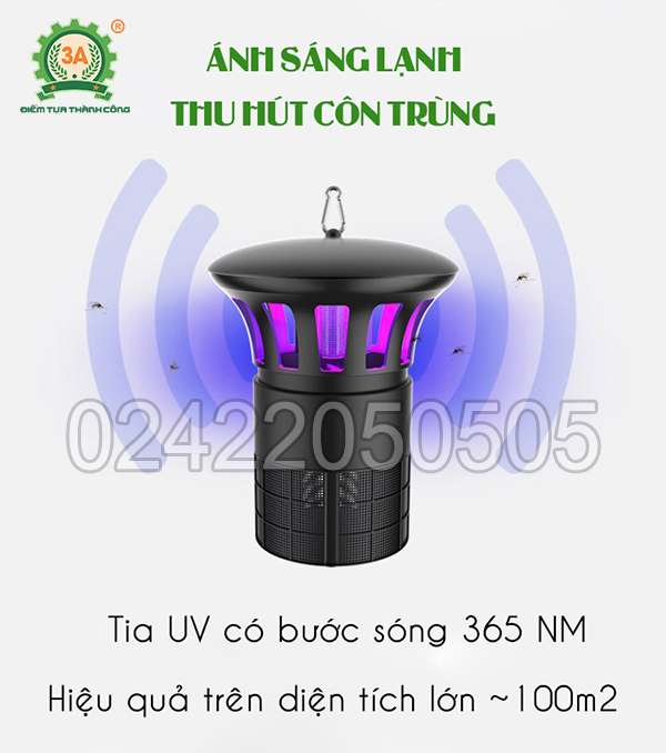 Đèn bắt côn trùng công nghiệp 3A sử dụng tia UV có bước sóng 365nm