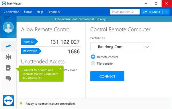 Phần mềm TeamViewer điều khiển máy tính từ xa