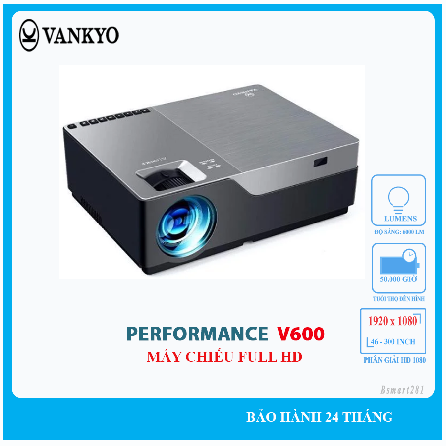 Máy chiếu Full HD 1080p VANKYO Performance V600 - Hàng chính hãng Vankyo bảo hành 2 năm kể cả đèn hình.