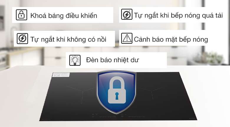 Tính năng an toàn - Bếp từ đôi Electrolux EHI7260BB