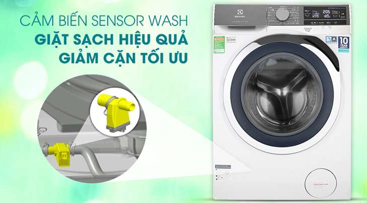 Công nghệ SensorWash loại bỏ đến 80% cặn chất giặt tẩy