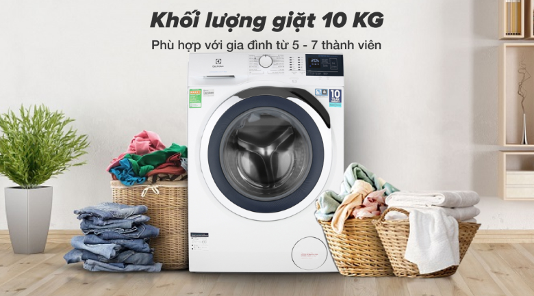 Khối lượng giặt 10 kg - Máy giặt Electrolux Inverter 10 kg EWF1024BDWA