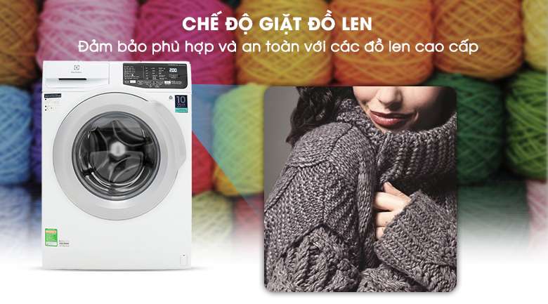 Chế độ giặt đồ len - Máy giặt Electrolux Inverter 8 kg EWF8025CQWA 