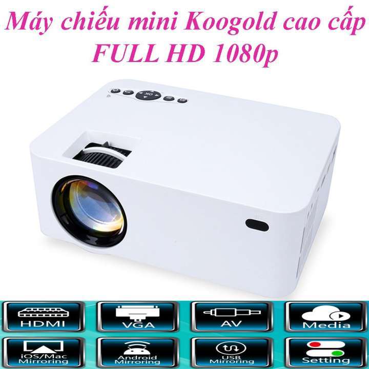 May chieu full hd Máy chiếu phim full hd gia đình Máy chiếu - Máy Chiếu Thông Minh Koogold Full HD Đa Chức Năng Uy Tín Chất Lượng - Bảo Hành 1 Đổi 1