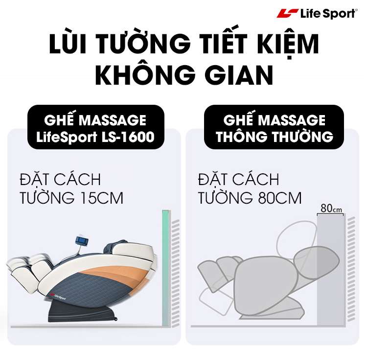 Ghế massage LifeSport LS-1600 | Chính hãng, trả góp 0%