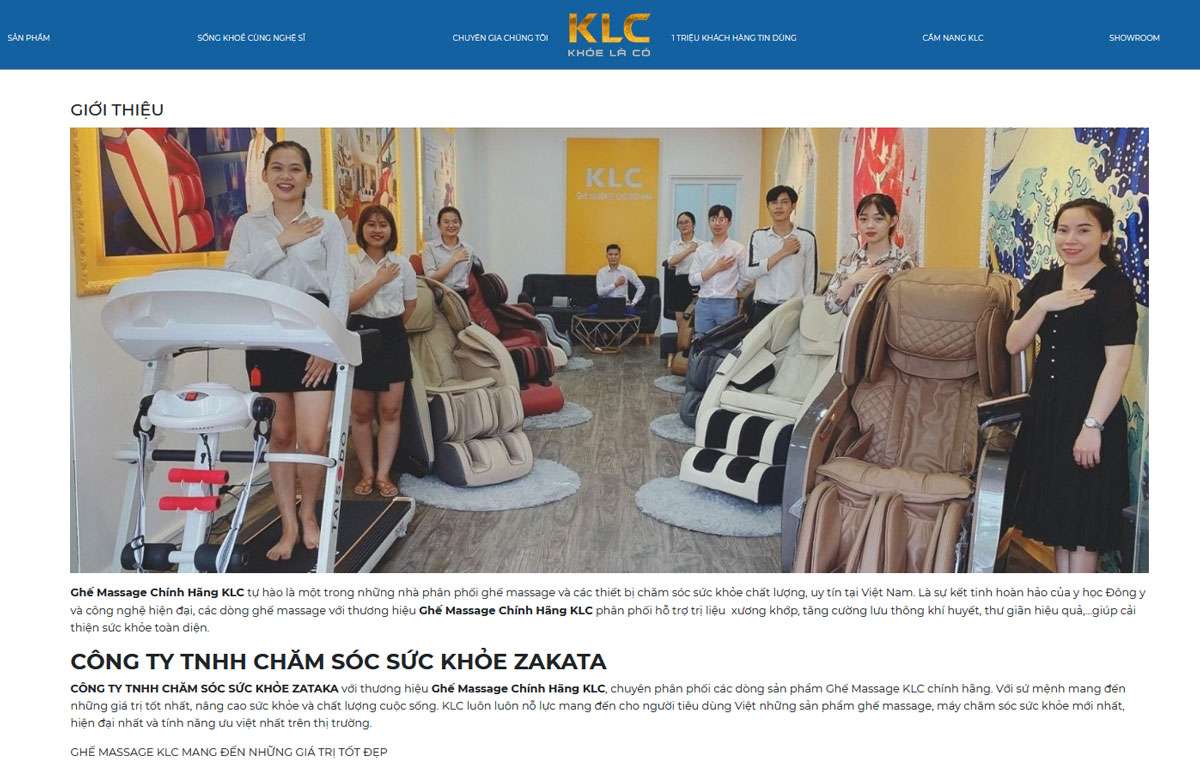 Giới thiệu ghế massage KLC