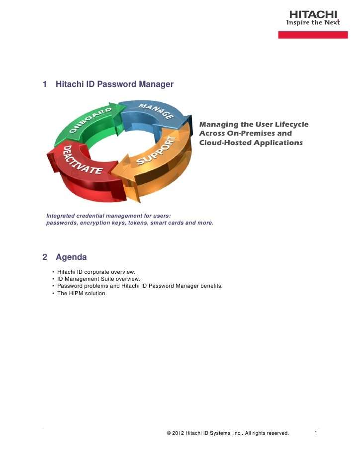 Hitachi ID Password Manager (formerly P-Synch): Lower cost, improve s…