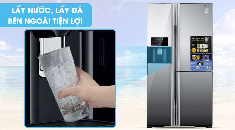 Ngăn lấy nước bên ngoài - Tủ lạnh Hitachi Inverter 584 lít R-M700GPGV2X