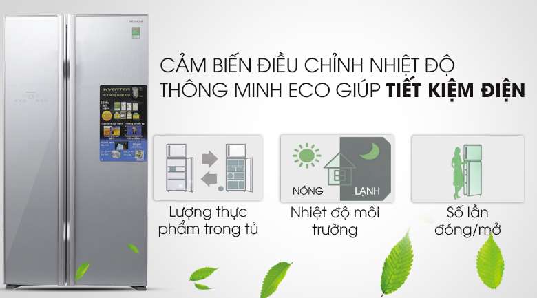 Cảm biến Eco - Tủ lạnh Hitachi Inverter 605 lít R-S700PGV2