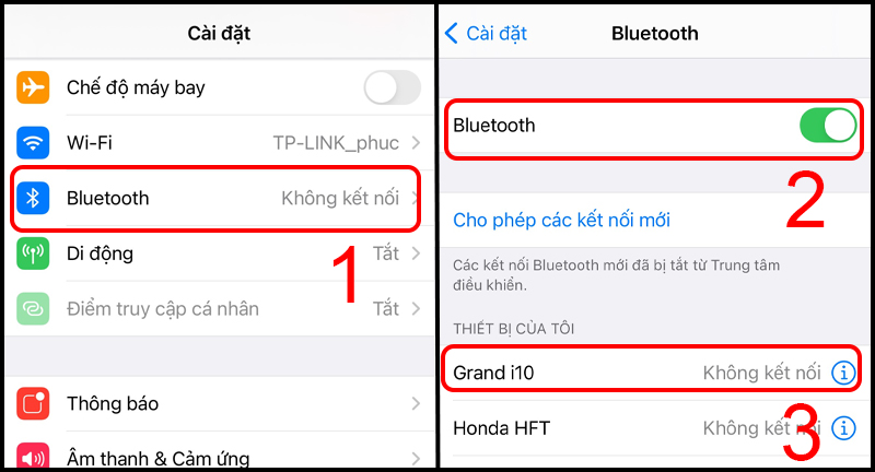 Thao tác kết nối iPhone với loa Bluetooth