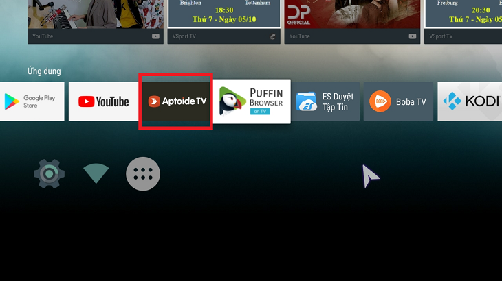 Vào kho ứng dụng Aptoide TV
