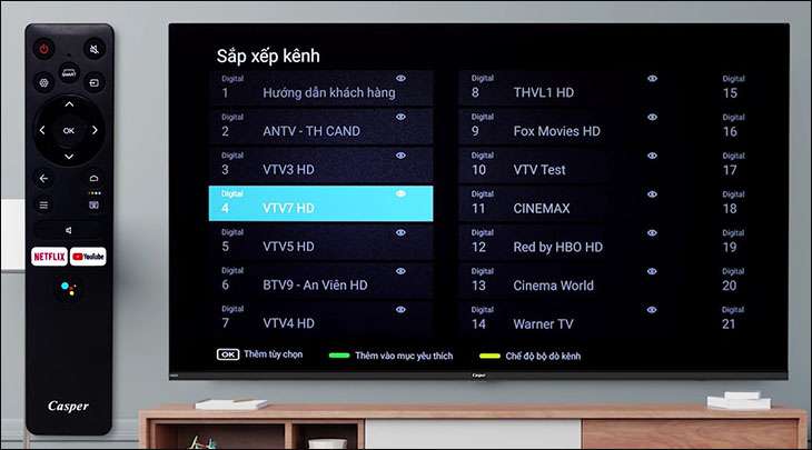 Hướng dẫn dò kênh trên Smart Tivi Casper chuẩn nhất, chính xác nhất
