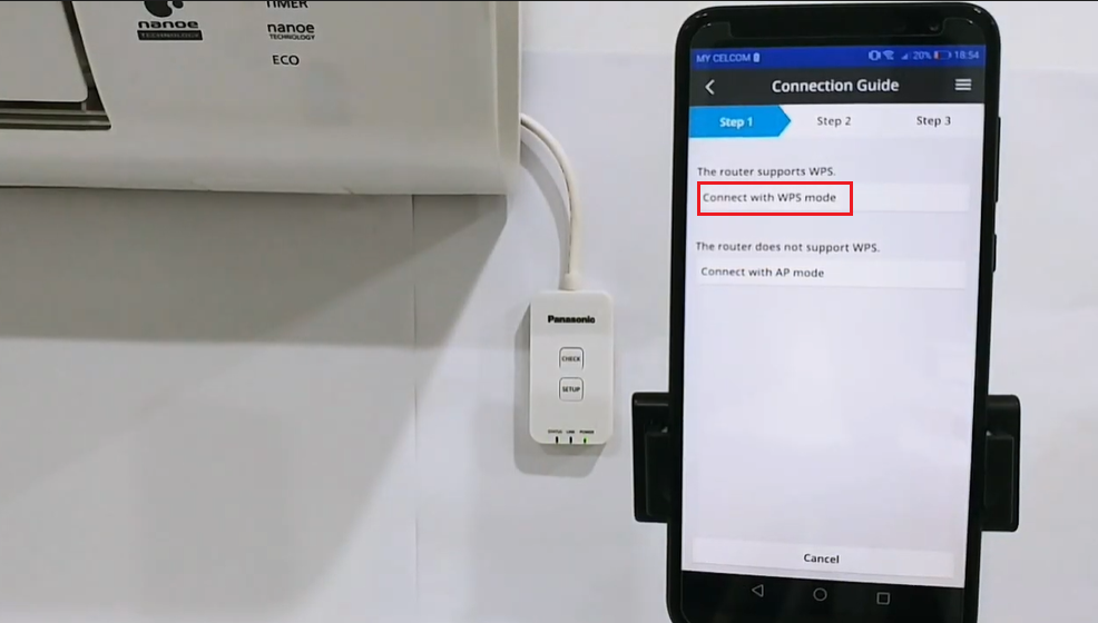  chọn Connect with WPS Mode 