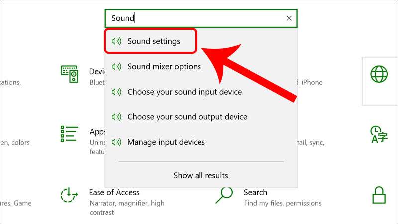  Nhấn chọn vào mục Sound settings trong cửa sổ Setttings