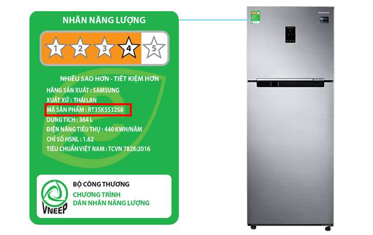 Cách xem tên sản phẩm trên tủ lạnh Samsung