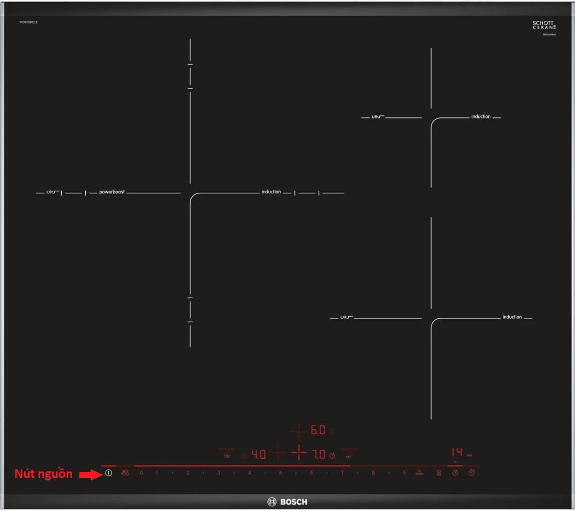 Cách khởi động bếp từ Bosch PID675DC1E